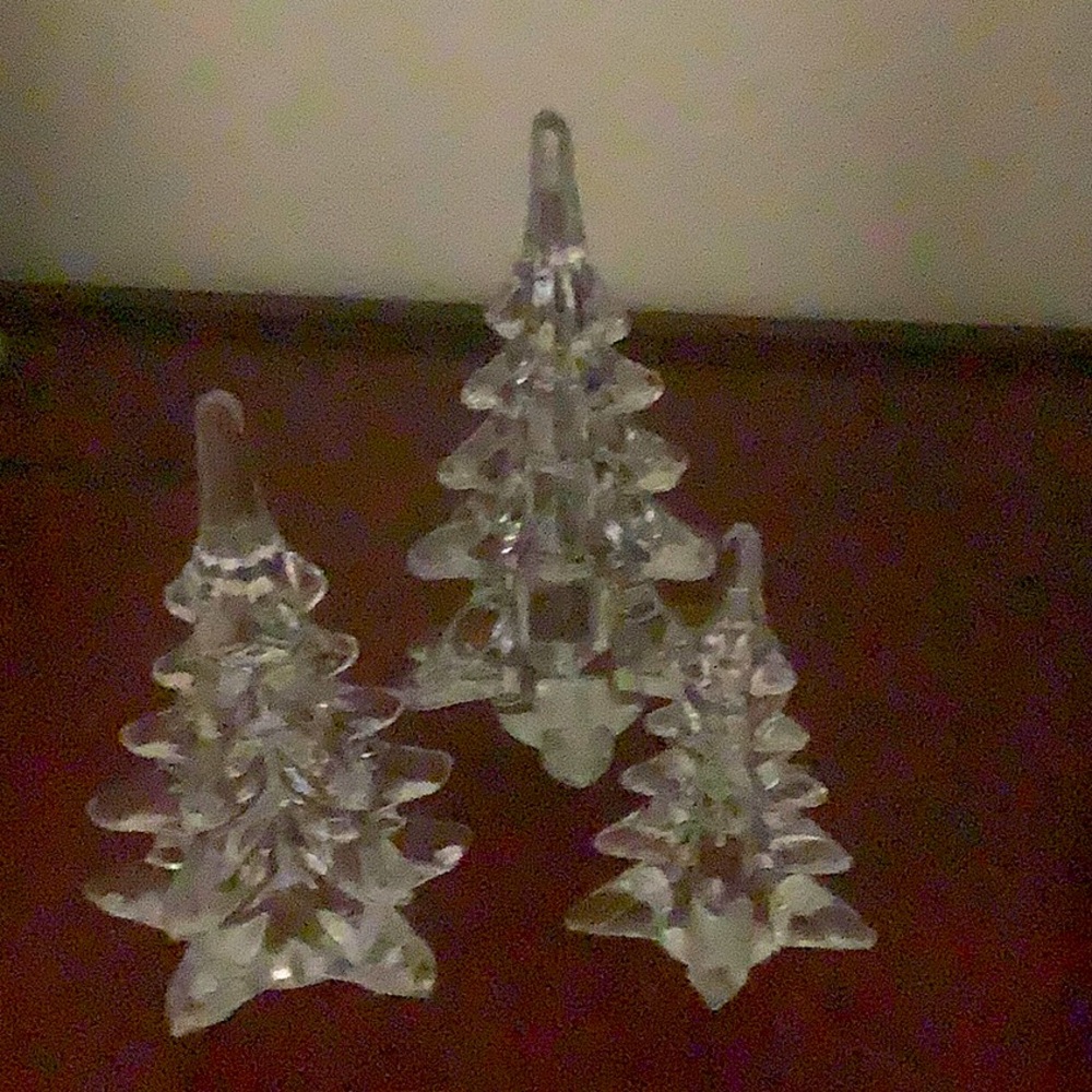 Set of three crystal Christmas Trees